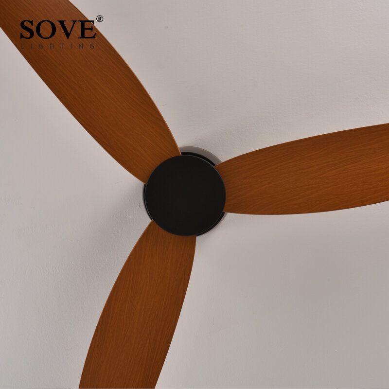 SOVE 모던 디자인 낮은 천장 선풍기, DC 모터, 원격 제어, 심플한 천장 선풍기, 조명 없음, 가정용 선풍기, 30W, 220V