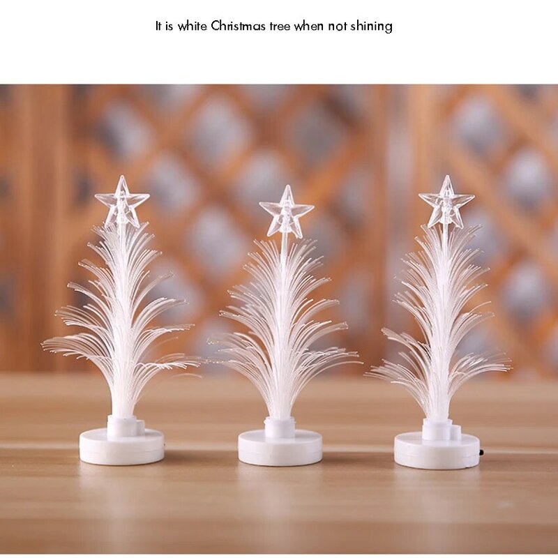Lámpara LED de fibra óptica que cambia de Color, decoración de estrella de árbol de Navidad, luz nocturna para el hogar, boda, fiesta de Navidad, vacaciones