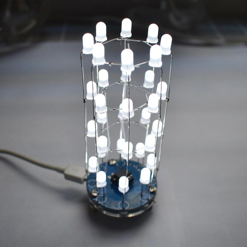 LED cylindryczny Cube8x4 lekka kostka elektroniczny DIY prosty zestaw do robienia dla początkujących