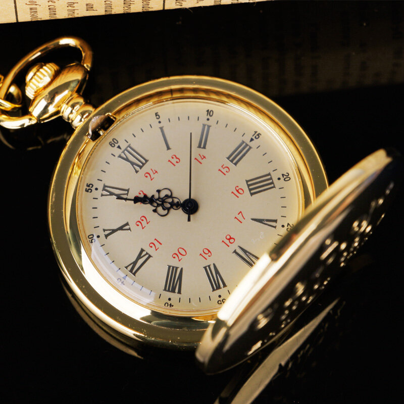 Luxe Golden Quartz Zakhorloge "I Love U" Paar Gift Horloge Hanger Modieuze Hoge Kwaliteit Kerstcadeau