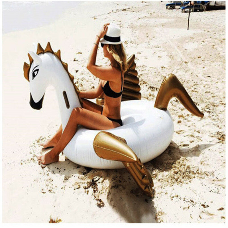 270Cm Giant Opblaasbare Pegasus Eiland Ride-On Volwassenen Zwembad Float Opblaasbare Pegasus Zwembad Matras Familie Strand Ligstoel Water fun