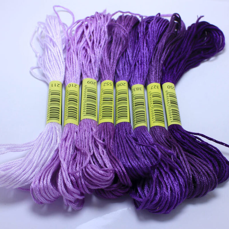 8เมตร8Pcs Gradientสีหัวข้อปักครอสติDIY Braided Wire Floss Skeinเย็บปักถักร้อยกำไลข้อมือด้าย