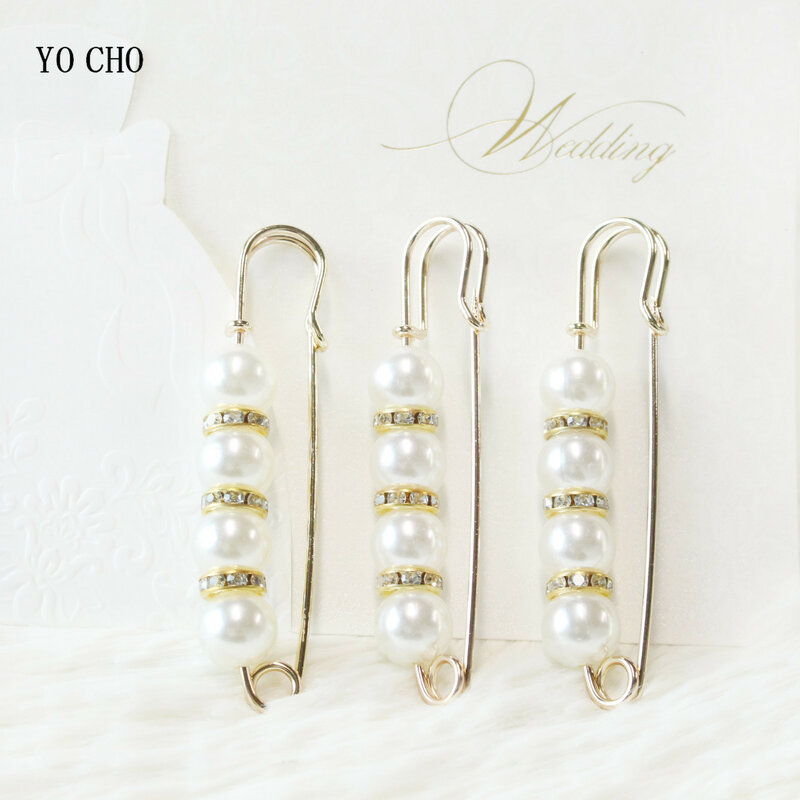 YO CHO-broche de perlas de Metal para mujer y niña, Pin de solapa de cuello exquisito y encantador, joyería de moda, accesorios de ropa de fiesta, 1 ud.