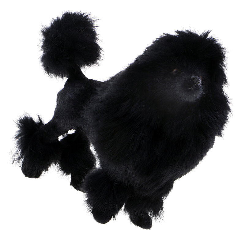 Realista poodle brinquedo de pelúcia macio figura boneca de cachorro decoração presente crianças brinquedo