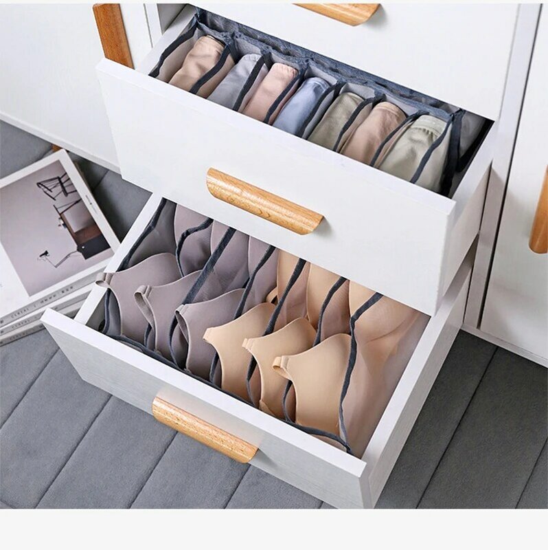 Organizador de ropa interior, caja de almacenamiento de 5 colores, cajón de armario, cajas para bufandas, calcetines, divisor de cajón