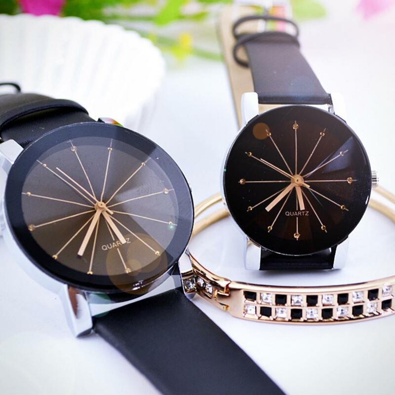 2021 nowych moda luksusowe Unsex mężczyźni kobiety pasek z eko skóry zegarek okrągły wskaźnik miłośników zegarek kwarcowy zegar do codziennego życia