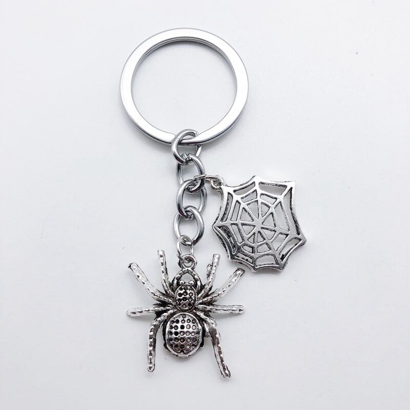 1 조각 할로윈 장식 귀여운 거미 거미 웹 키 체인 DIY 수제 고품질 장식 선물