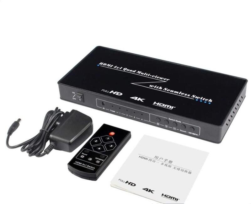 4X1 HDMI Đa Người Xem HDMI Quad Màn Hình Thời Gian Thực Multiviewer Với HDMI Seamless Switcher Hỗ Trợ Chức Năng 3D 4K