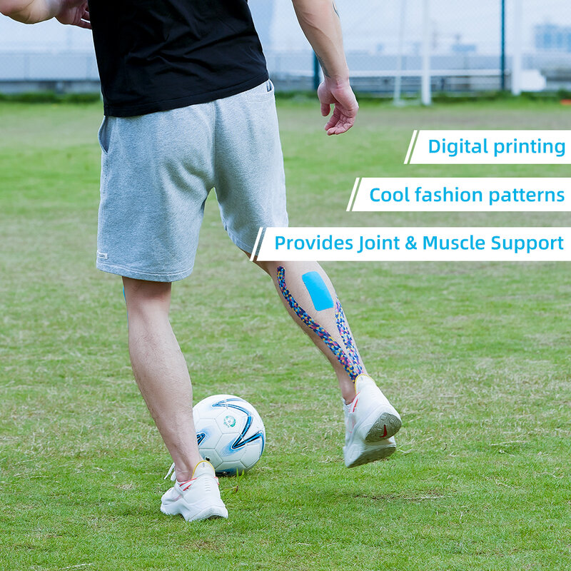 Kindmax Kesehatan Fashion Printing Colorful Kinesiologi Tape Kit untuk Olahraga Atletik Otot Protector 5Cm X 5M Roll