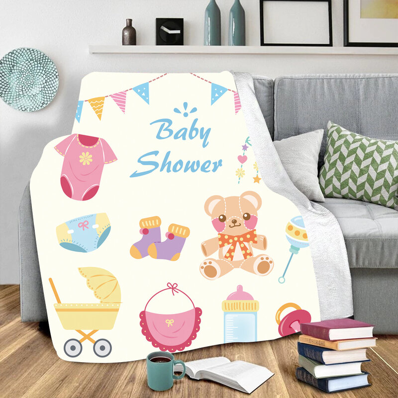 Baby Shower Sherpa Blanket 3D Printed Blanket Kids Fleece Blanket Cute Warm Soft Blanket Drop Shipping 05