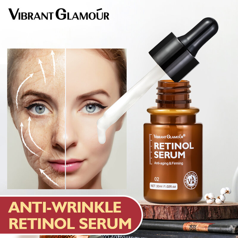 Glamour vibrante-soro facial de retinol, hidratante, clareador, reafirmante, linhas finas, anti-rugas, anti-envelhecimento, cuidado profundo, 30ml