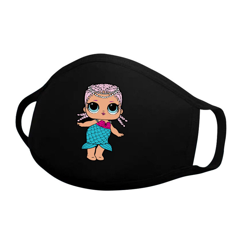 LOL sorpresa maschere da donna maschera per la copertura della bocca del bambino adulto maschere per ragazze moda maschera in cotone riutilizzabile antivento antipolvere regalo