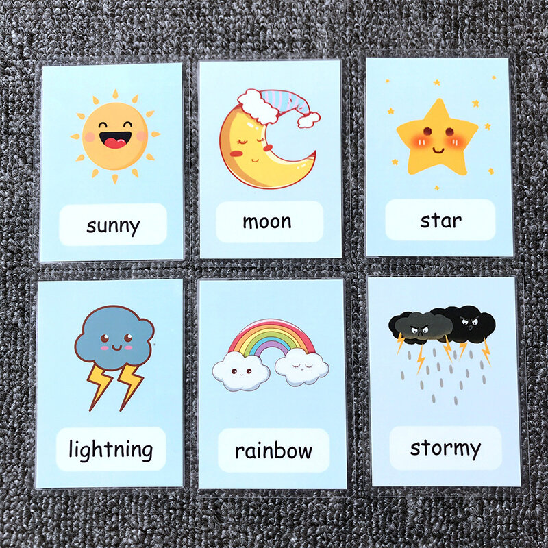 Montessori Feelings Flashcards Game Baby Emotion Learning Card  Flash Cards Funny Memory Exercise Game Children Kids Education