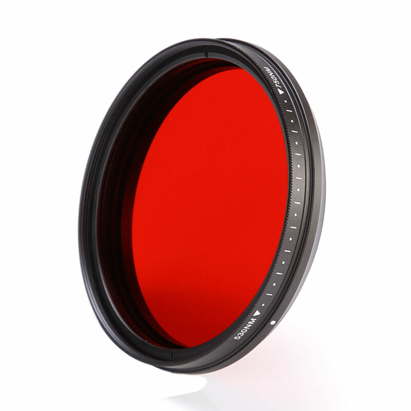 Fotga infravermelho ajustável ir filtro passagem infra-vermelho 530nm a 750nm 590nm 680nm 720nm