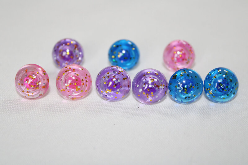 30pcs/lot new fashion 14mm glitter round eyes pink blue purple color safety toy eyes with washer  for plush doll color option