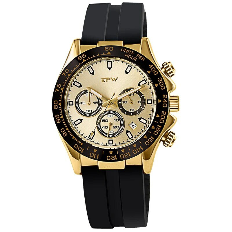 Tpw marca de luxo relógio de quartzo masculino relógio cronógrafo esporte