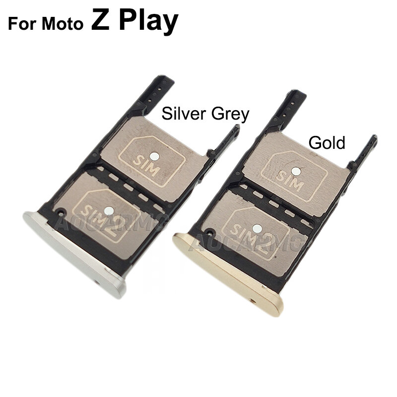 Aocarmo dla Motorola Moto Z Play XT1635 podwójna taca na karty SIM uchwyt na gniazdo MicroSD części zamienne
