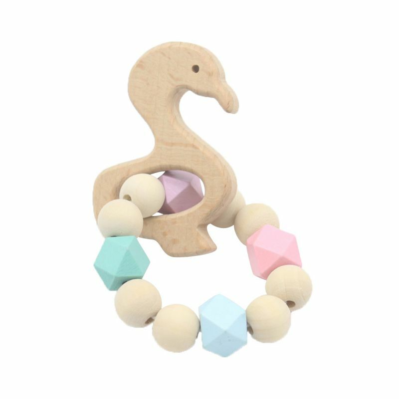 Juguetes de bebé pulsera de dentición palo Molar no tóxico de silicona palo para morder patrón de dibujos animados de juguete