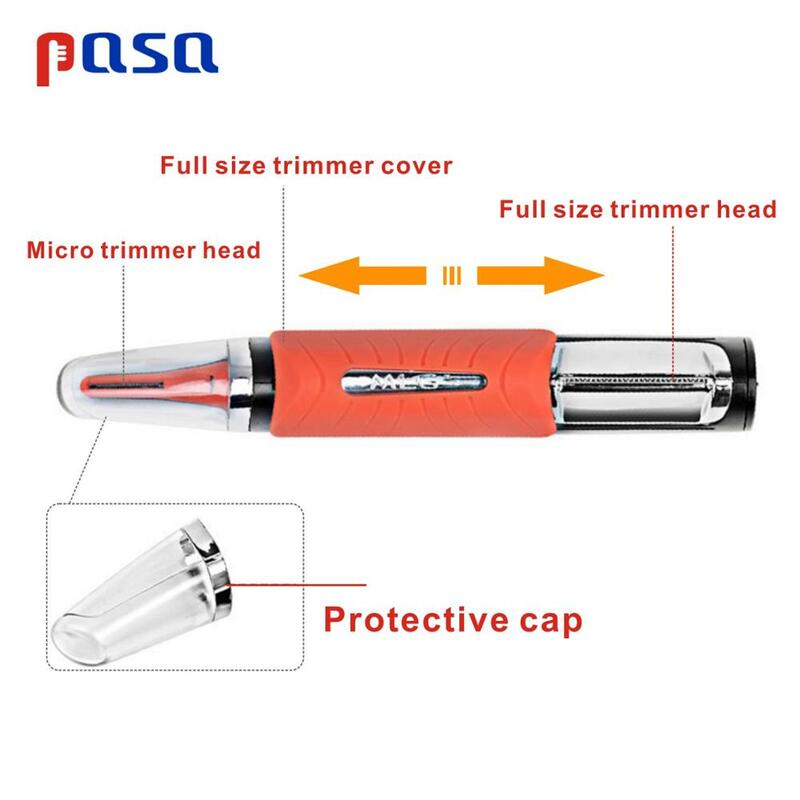 مايكرو الدقة الحاجب الأذن الأنف المتقلب إزالة المقص ماكينة حلاقة للجنسين الشخصية الكهربائية العناية بالوجه الشعر Trimer مع ضوء LED