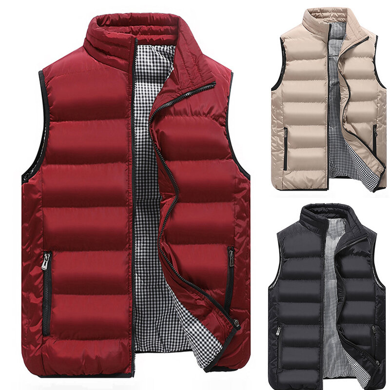 2021 남성 의류 조끼 재킷, 따뜻한 민소매 재킷, 캐주얼 조끼, 플러스 사이즈, 가을, 겨울, 신상