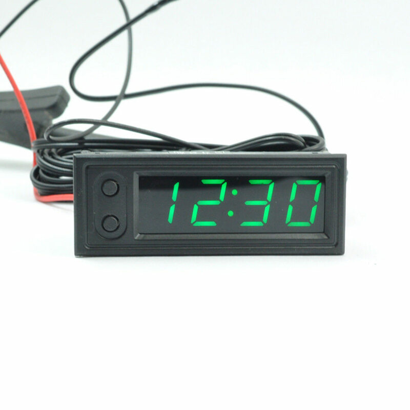 DC5V-27V DIY Digital Tube LED Electronic Clock Time Date Dual Temperature Car Thermometer Voltage Meter Monitor Luminous Clock