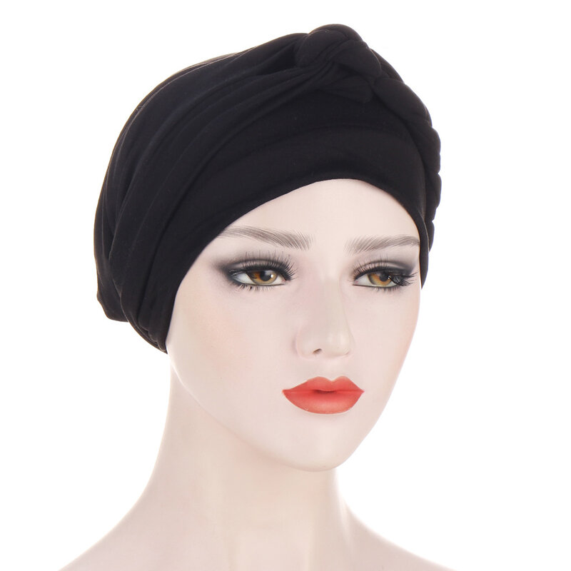 Muçulmano Braid Head Turbante para Mulheres, Capa Envoltório, Câncer Chemo, Boné Árabe Islâmico, Chapéu, Chapéu para Perda de Cabelo, Gorros para Senhora