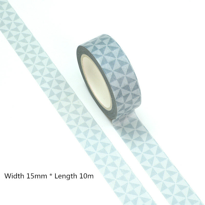 Washi Tape decorativo de rejilla triangular, 15mm x 10m, para álbum de recortes, mascarilla de diseñador de oficina, 1 ud., novedad