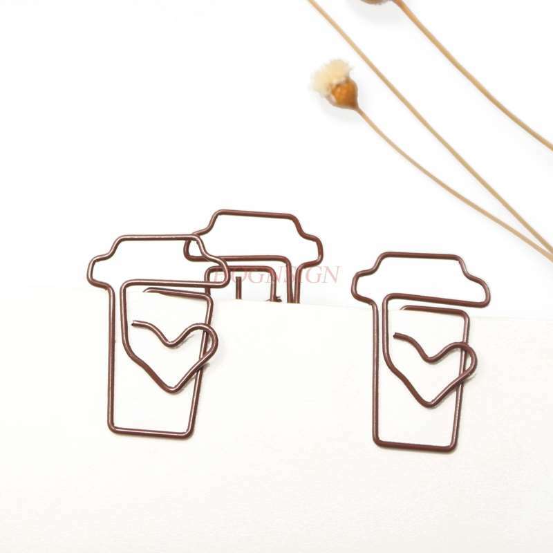 Clip de papel para taza de café, marcapáginas de dibujos animados, 50 piezas
