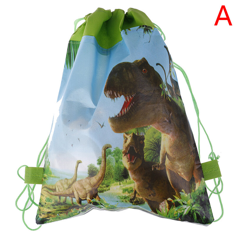 Lembrancinhas de festa de aniversário do menino tema dinossauro bonito de desenhos animados tecido não-tecido decoração chá de bebê cordão sacos de presente