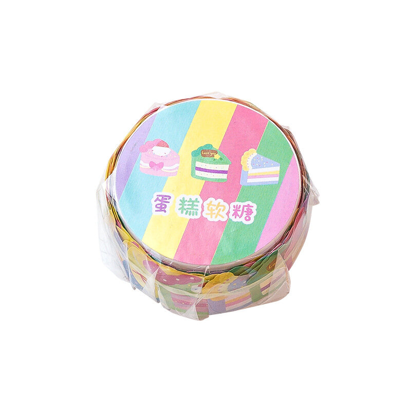 Cinta adhesiva de papel Washi para álbum de recortes, cinta adhesiva de pastel de arcoíris de animales de dibujos animados coloridos, diario de arte artesanal, DIY, 100 Uds.