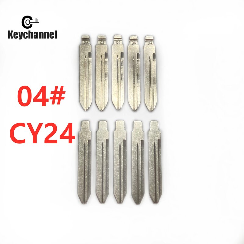 Keychannel – lame de clé de voiture CY24 en métal vierge, non coupée, pour Jeep Dodge Chrysler pour KD KEYDIY VVDI Xhorse, 10 pièces/lot, #04 KD