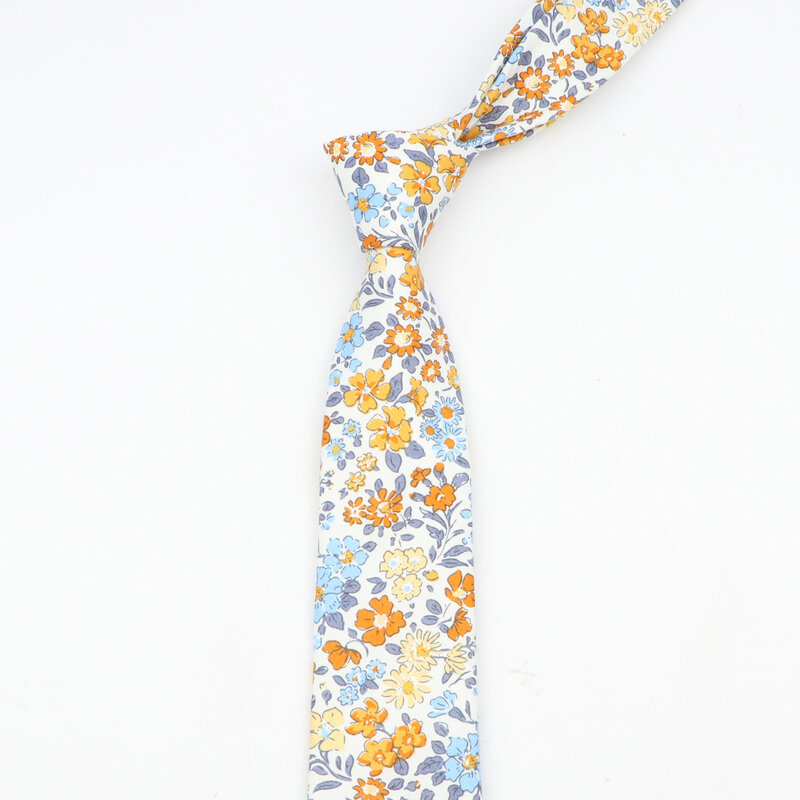 Dasi Bunga untuk Pria Dasi Leher Katun Skinny untuk Pernikahan Kasual Pria Wanita Dasi Pakaian Klasik Gaun Bunga Dasi Print Hadiah Pria