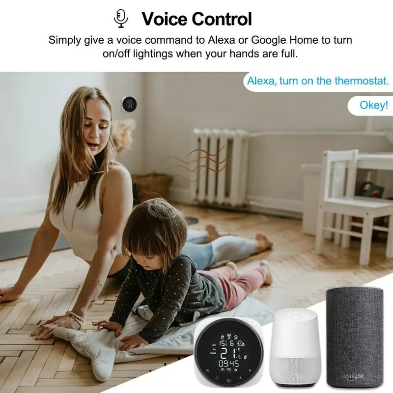 Tuya Smart Wifi Termostat Pengendali Suhu untuk Air/Pemanas Lantai Listrik/Boiler Gas Air Bekerja dengan Alexa Google Home