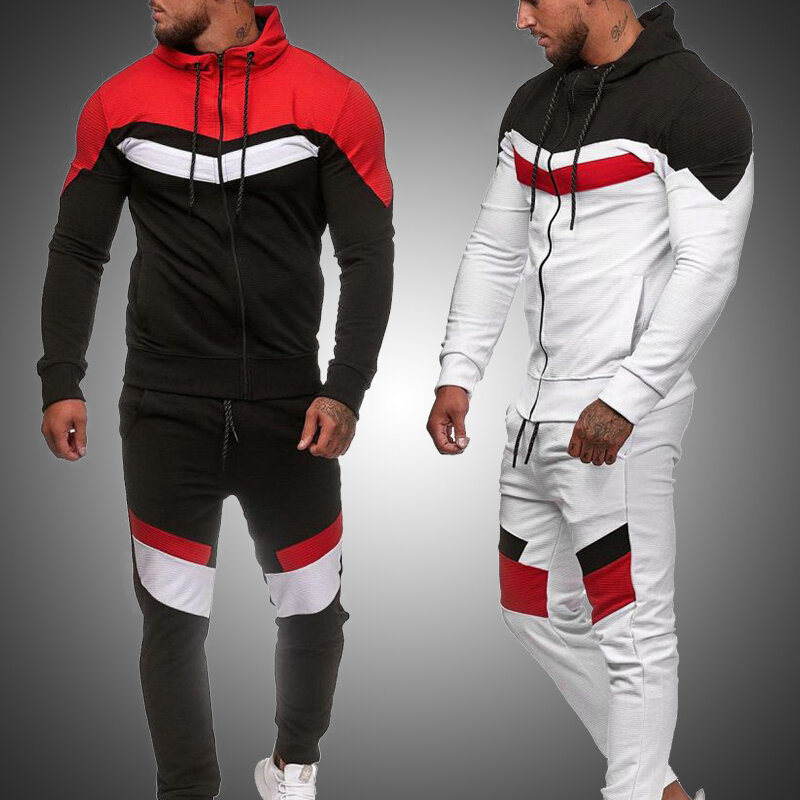 Männer der Trainingsanzüge Set 2020 Herbst Männer Sweatshirt Set Männlichen Jogger Sportswear Anzug Mann Hoodies Hosen Zipper Sport Anzug Neue mode