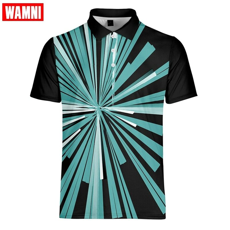 Wamni moda de alta qualidade 3d secagem rápida turn-down colarinho halterofilismo camisa camisas masculinas casuais esporte t