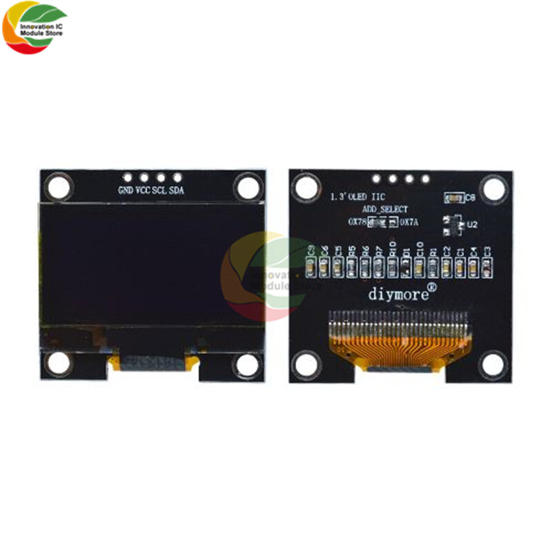 Pantalla LCD OLED Digital para Arduino 1,3, 4 pines, 1,3 ", 128 pulgadas, IIC I2C Serial 12864x64 SSH1106, módulo blanco y azul