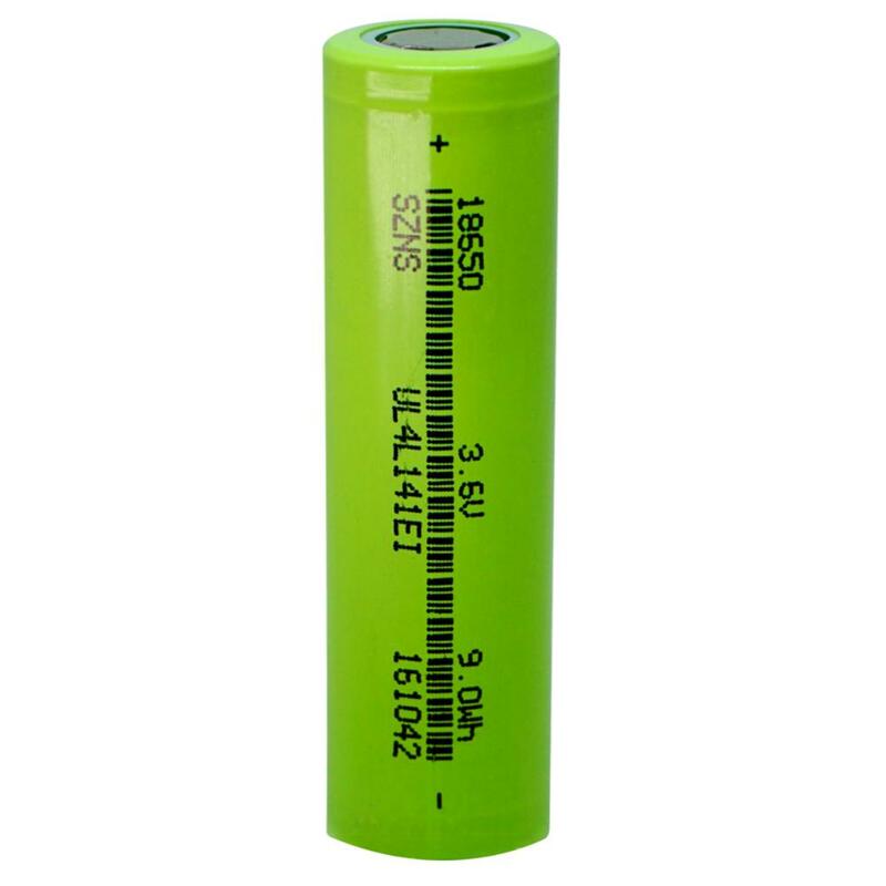 1 pces 18650 2500mah 3.6 v 2c 9.0wh ul4l141ei li-ion bateria recarregável superior plana inr baterias de lítio zhuo neng