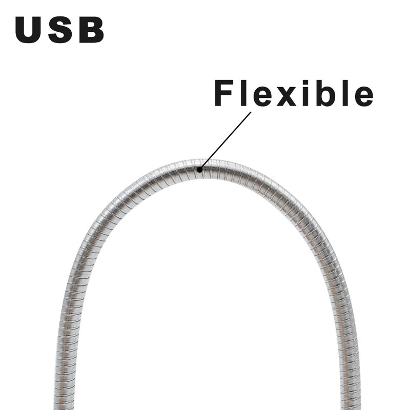 USB 연장 라인 연장 코드 35cm, 남성-여성 USB 연장 케이블 연장 폴, USB 성장 램프용, 유연한 금속 연장 코드, 1 개