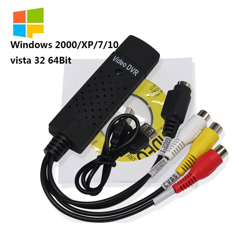 Wiistar-Adaptador de captura de vídeo para TV, dispositivo de captura de vídeo con conexión USB 2,0, compatible con Win XP / Win 7 / Vista 32, accesorios