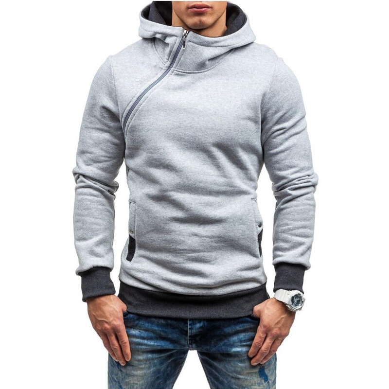 Mrmt 2024 Marke Herbst Herren Hoodies Sweatshirts neuer schlanker und dicker Pullover für männliche diagonale Reiß verschluss Hoodie Sweatshirt