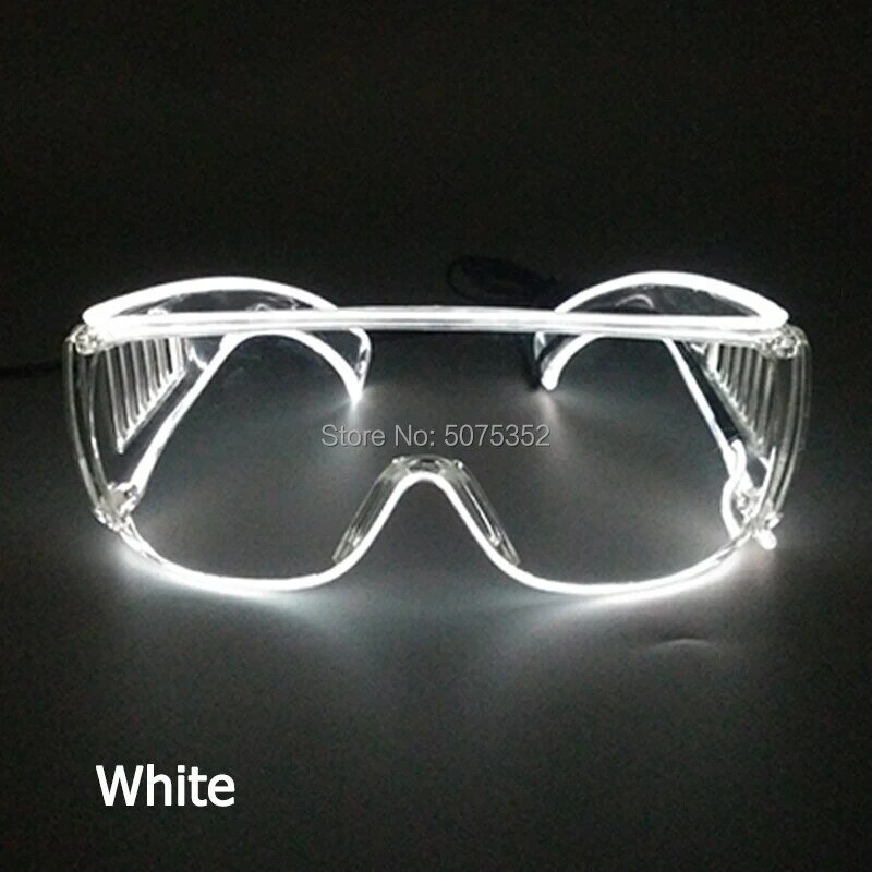 Cool óculos de proteção com luz LED, EL óculos, óculos à prova de poeira, adereços brilho, óculos de alta equitação, moda