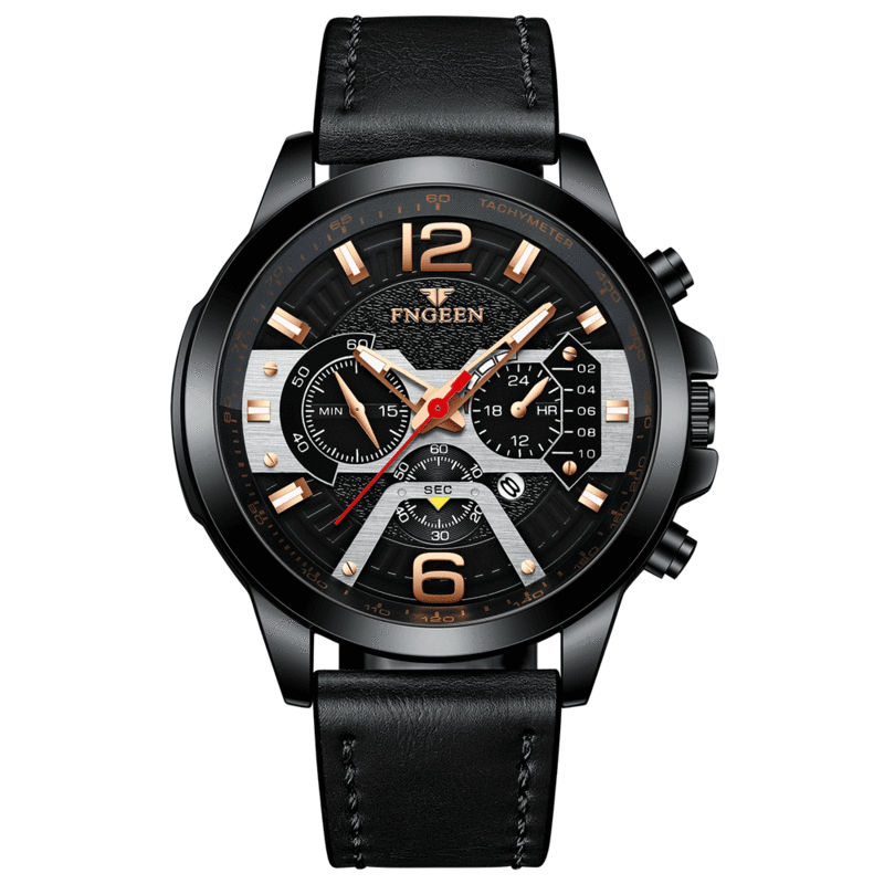 Часы наручные мужские кварцевые с хронографом, роскошные брендовые водонепроницаемые спортивные в стиле милитари, с ремешком из натуральной кожи