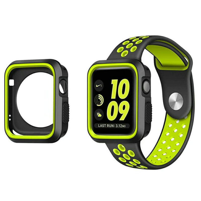 Silicone Bumper For Apple Watch Case 44mm 40mm iWatch case 42mm/38mm soft Protector cover Apple watch 5 4 3 2 1 Accessories