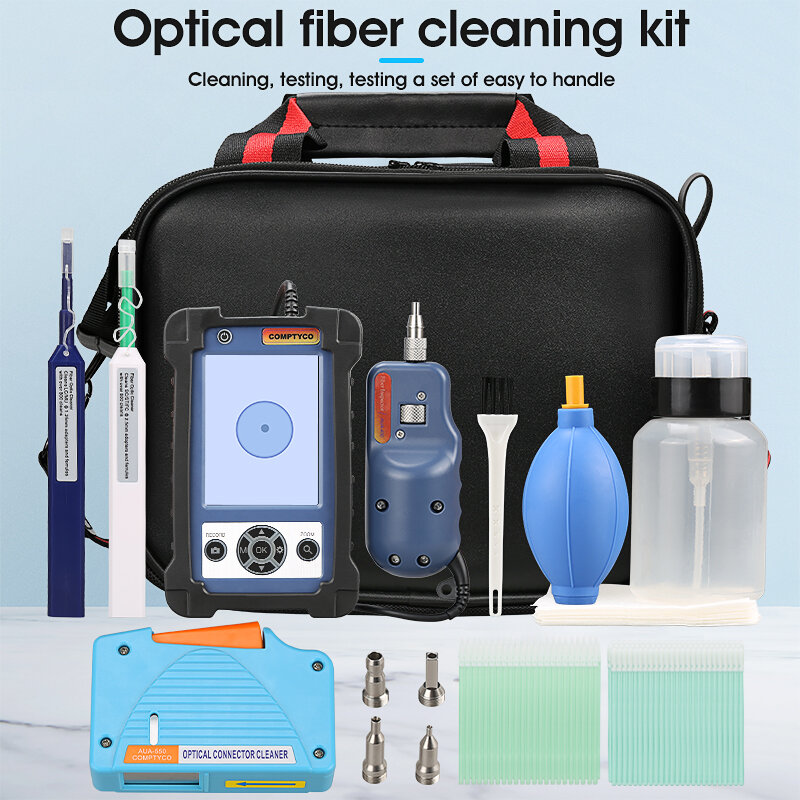 Leebeto kit de limpeza de fibra óptica com inspeção de vídeo microscópio inspeção sonda 1.25/2.5mm caneta mais limpa caixa