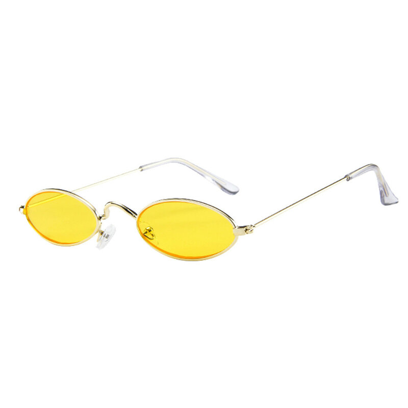 Moda mężczyzna kobiet Retro małe owalne okulary przeciwsłoneczne metalowa rama odcienie okulary na plaży podróży wysyłka Street shot ins stylowe