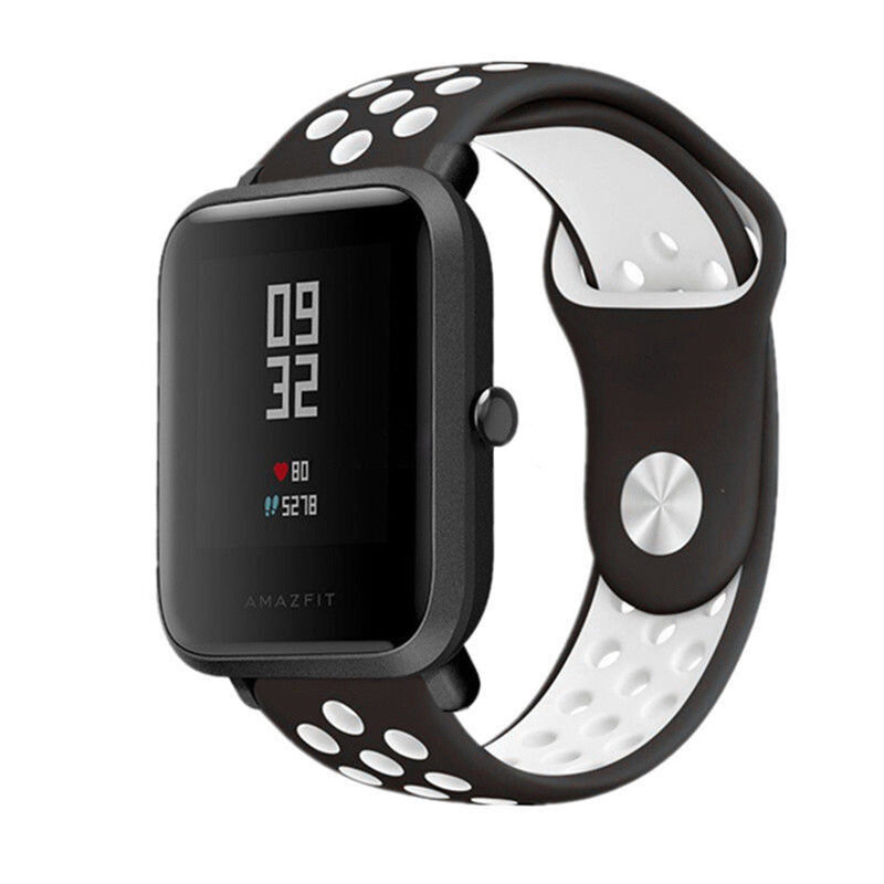 20mm 22mm podwójny kolor Watchband dla Xiaomi Huami Amazfit Bip młodzieży pasek Sport silikonowy zespół dla Amazfit watch1/2/Galaxy zegarek