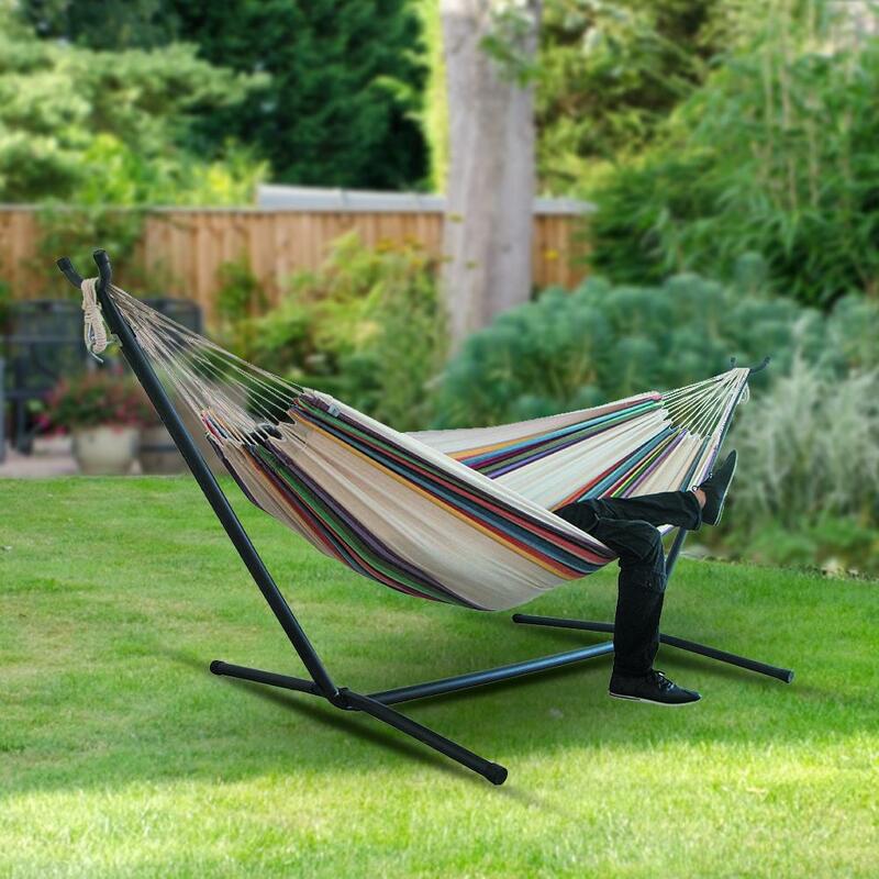 Hamac Double chaise suspendue grand hamac sans support en acier pour jardin cour intérieur/sans étagère voyage extérieur