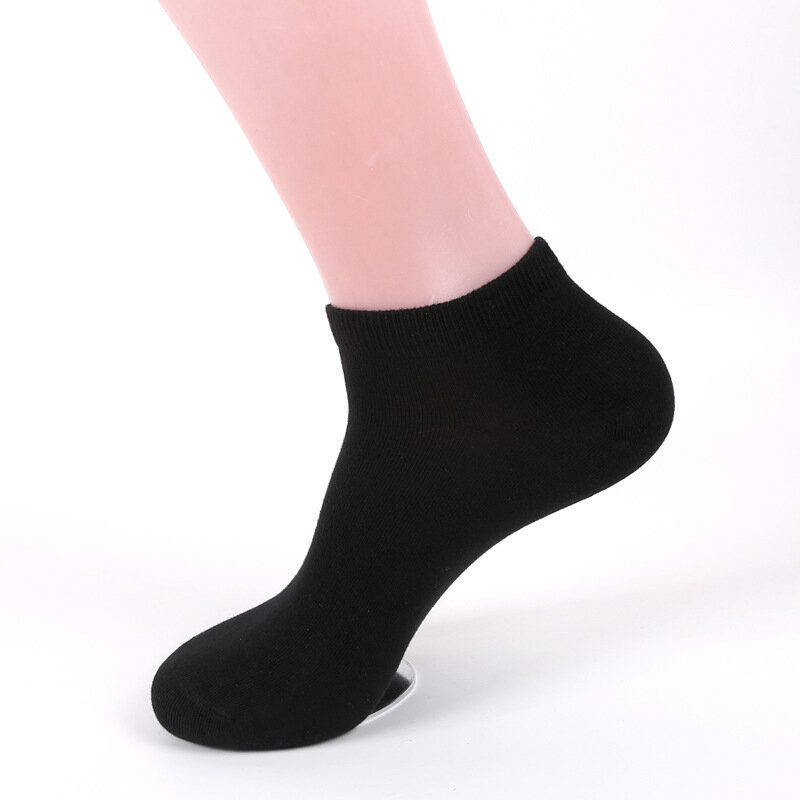 Solid Color Socks Men Business Casual Cotton Black White Gray Short Ankle Socks Male Breathable Spring Summer Meias Calcetines
