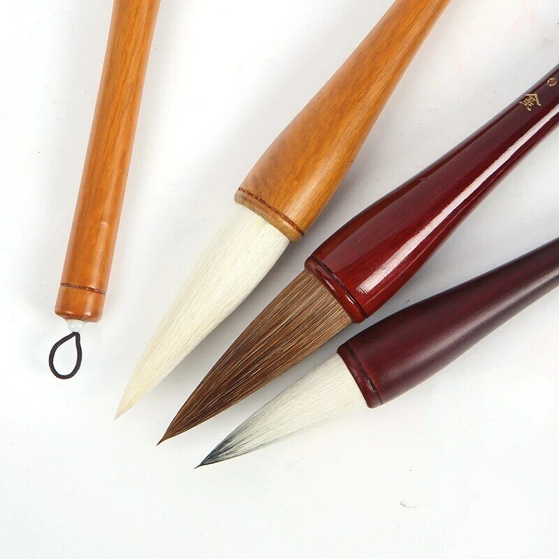 Chinese Traditionele Schrijven Kalligrafieborstel Wezel Wollen Meerdere Haar Hopper-Vormige Borstel Pen Festival Coupletten Tinta China