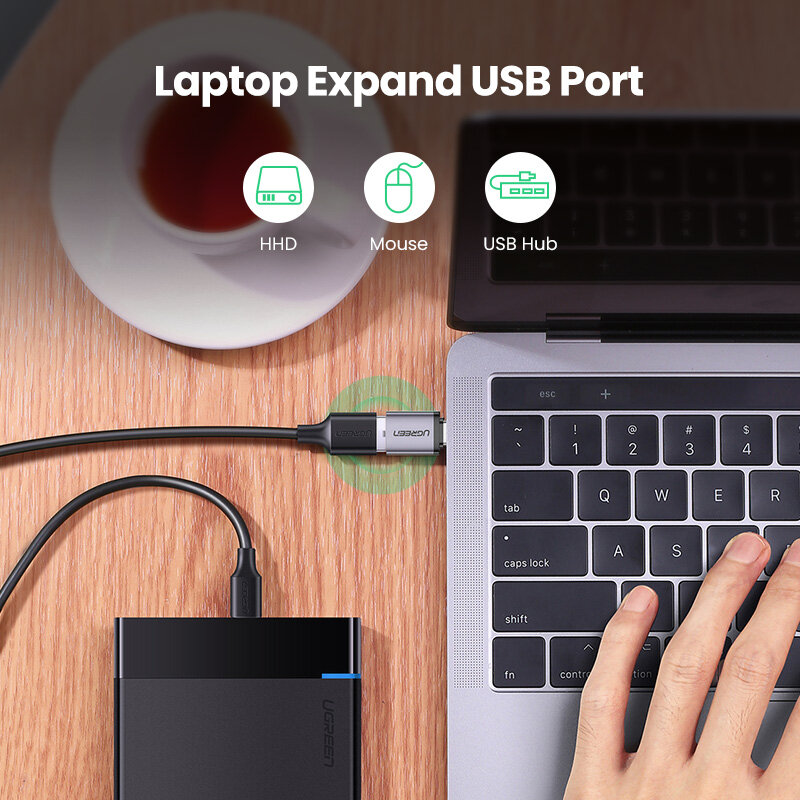 محول USB C من Ugreen نوع C إلى USB 3.0 مهايئ Thunderbolt 3 Type-C كابل OTG لـ Macbook pro Air سامسونج S10 S9 USB OTG